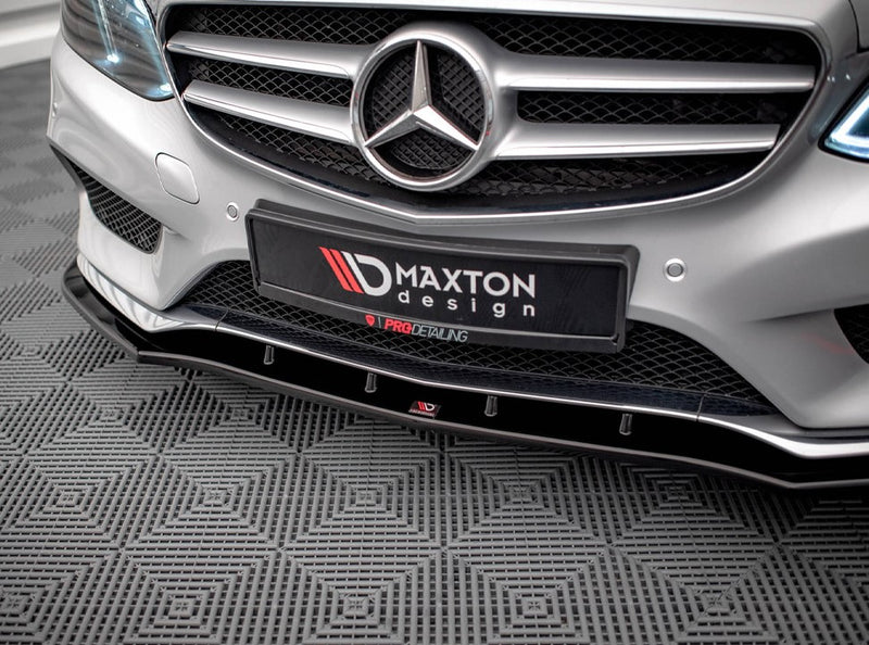 Maxton Design Front Splitter V.1 Mercedes E AMG-Line Saloon W212 Facelift (2012-2016)
