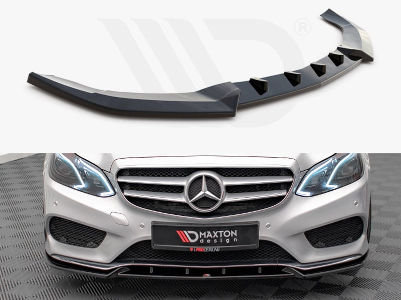 Maxton Design Front Splitter V.2 Mercedes E AMG-Line Saloon W212 Facelift (2012-2016)