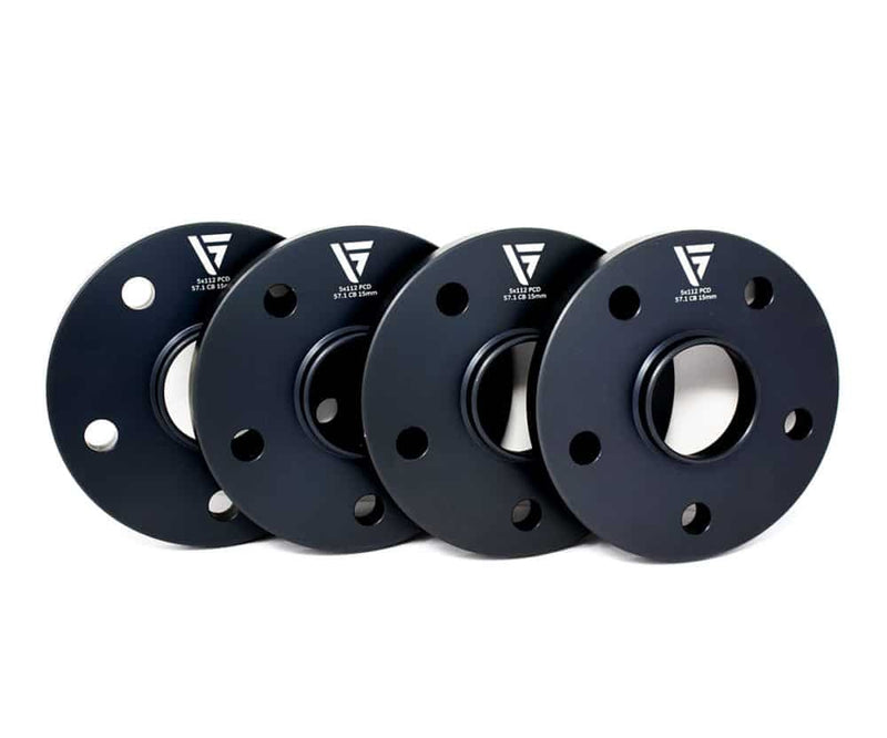 VAGSport Hubcentric 12mm/15mm Wheel Spacer Kits for MQB (5×112 57.1mm) – Silver & Black Anodised - Diversion Stores Car Parts And Modificaions