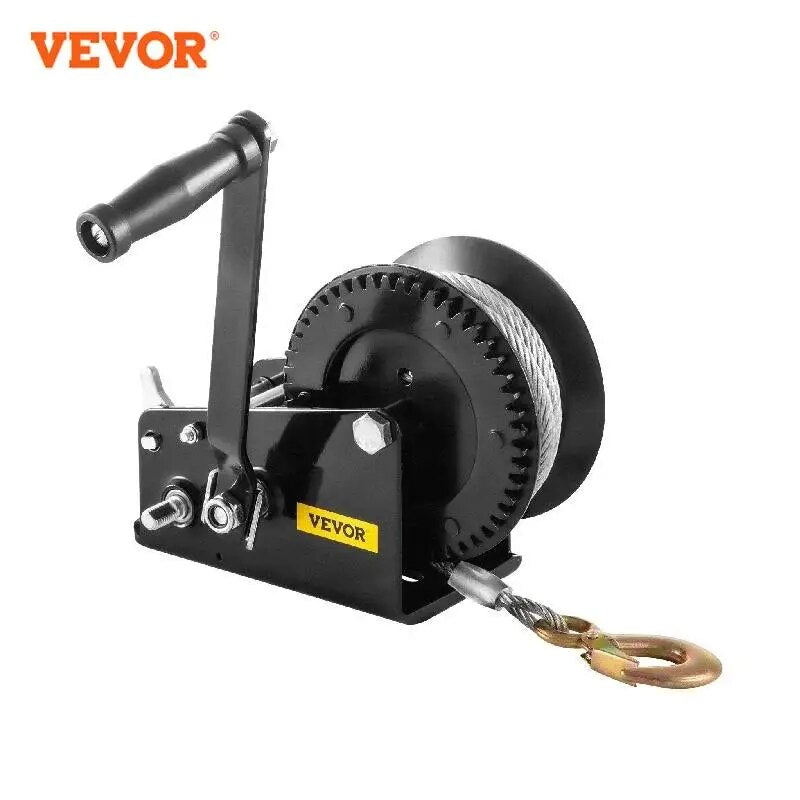 VEVOR Hand Winch 3500LBS Capacity Heavy Duty Brake Winch W/ 10m Steel Rope