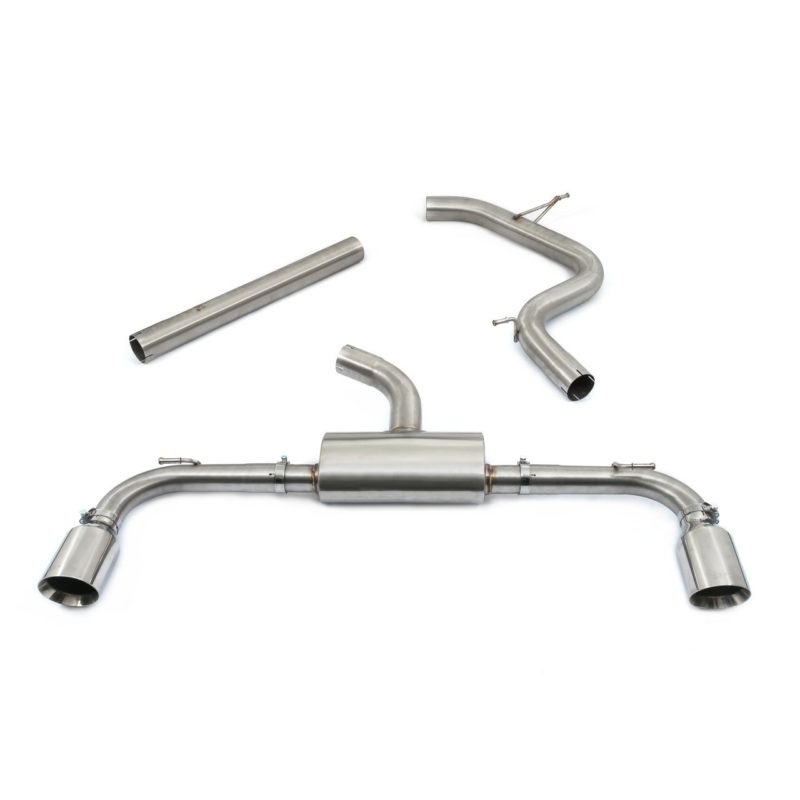 Cobra Sport VW Golf GTI (Mk8) 2.0 TSI (20>) GPF Back Performance Exhaust – VW120 Cobra Sport performance exhausts enhance the sound, looks and quality of your vehicle giving you the ultimate driving experience. Our sports exhausts range is fully guaranteed to give you assurance of our quality.  This VW Golf GTI (Mk8) performance exhaust is made in 3″/76.2mm pipework and fits from the GPF section (Gasoline-Particulate Filter) backwards (GPF-back) these exhausts replace the centre and rear sections.