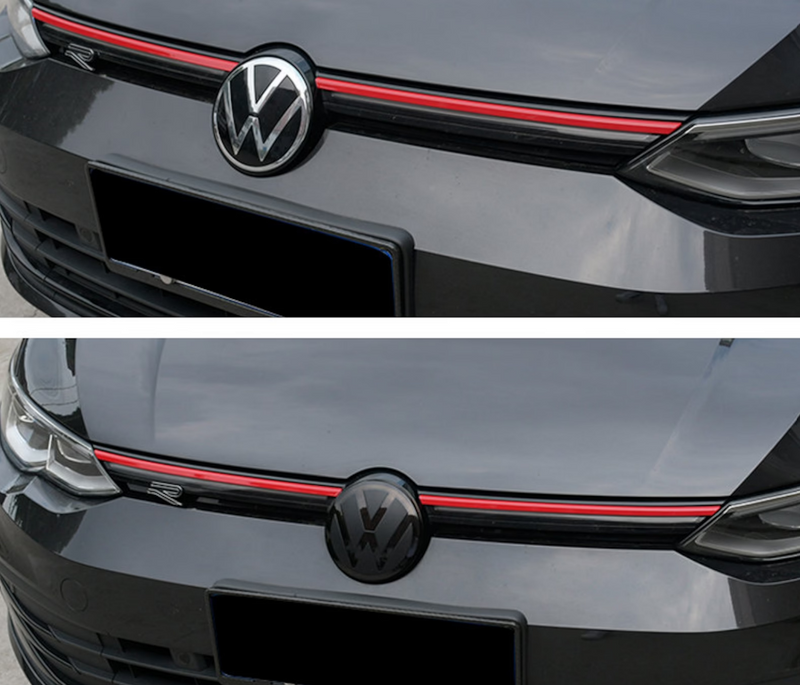 Volkswagen Golf MK8 Transparent ACC RADAR Front and Rear Plastic Badge Overlays (2020+ Models)