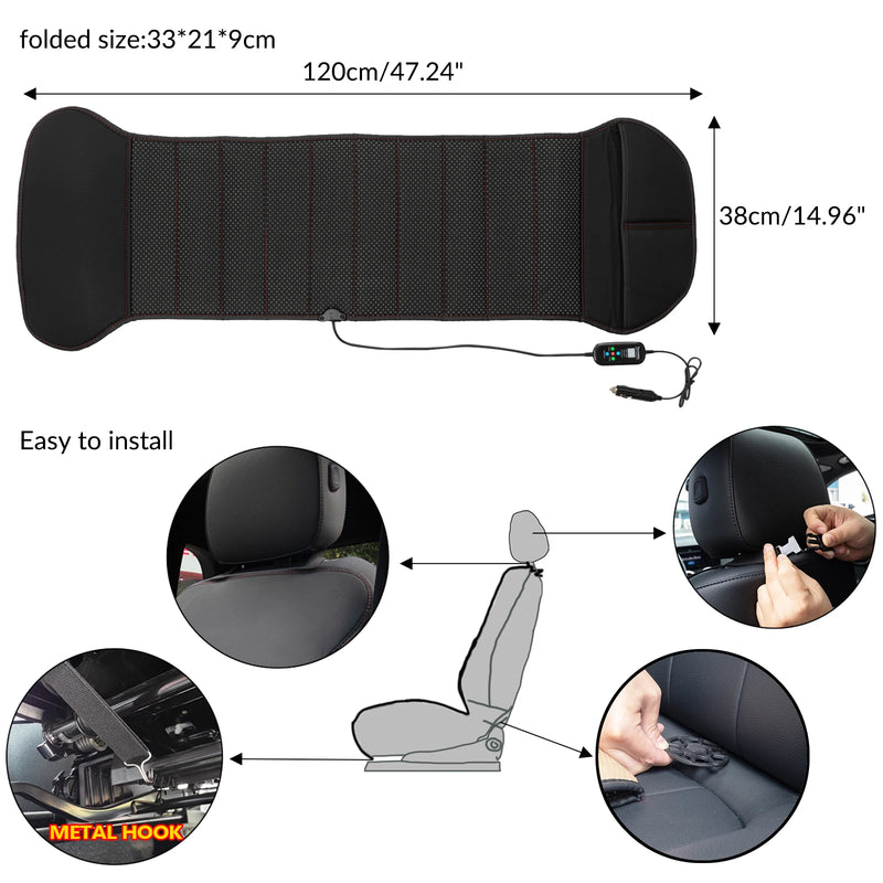 Universal Car 12V Heated Seat Cover In Perforated Leather + Remote Control