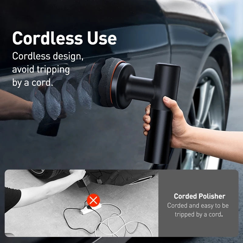 DAS Automotive - Cordless Machine Polisher 4000mAh Lithium-Ion Battery (Foam Pads Included)