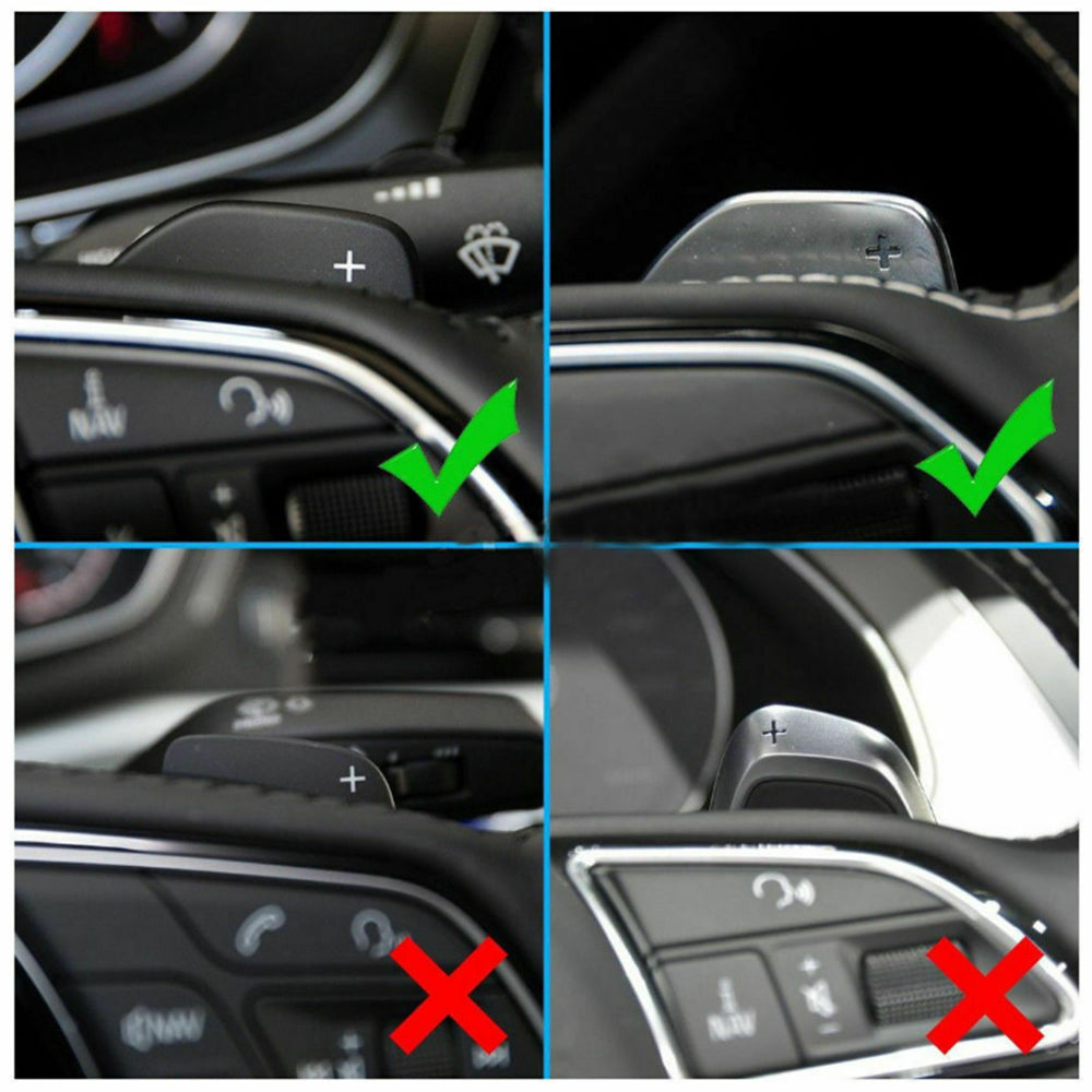 Paddle Al Volante In Alluminio Per Audi A3 A4L A5 Q7 R8 TT – Set Di 2, Lega Di Alluminio, Autoadesivi