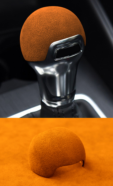 thumbnail image 2 of Original Alcantara 5-Speed Shift Knob Bag For Audi A3 8L – 12mm, Red Stitching – Neoxxim 2 of 5
