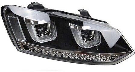 157 - VOLKSWAGEN POLO 6C/6R LED DEVIL HEADLIGHTS - BLACK CASING (2009-2017 MODELS) - Diversion Stores Car Parts And Modificaions