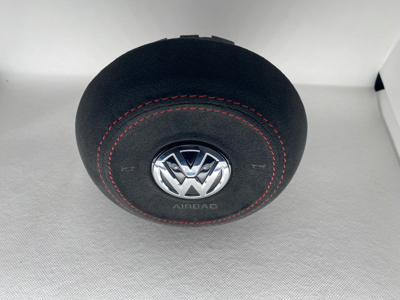 Volkswagen Premium Alcantara Stitched Steering Wheel Airbag Cover