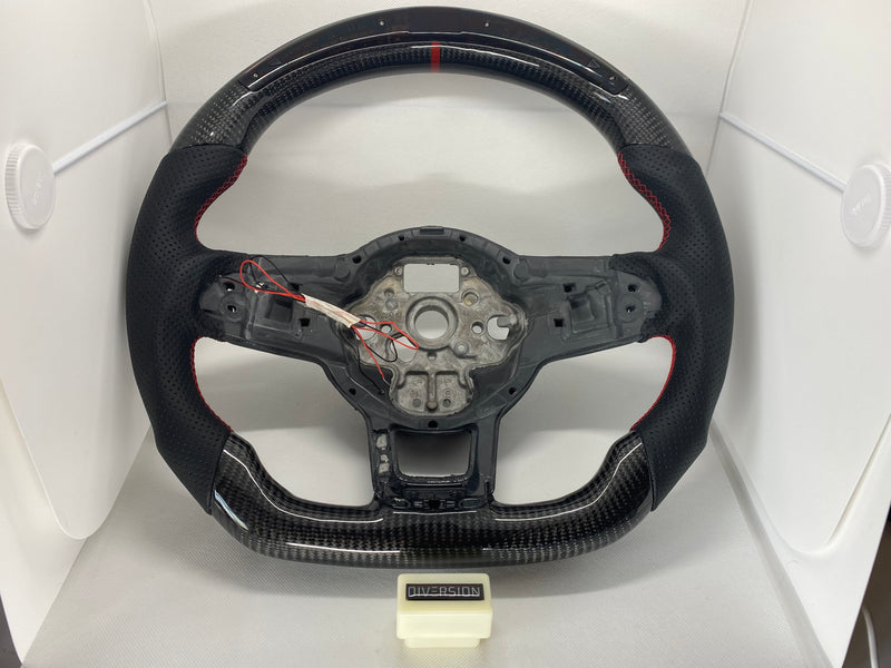 Volkswagen Polo MK5 6C GTI / R-Line / GT LED Display Carbon Fibre Steering Wheel (LED CUSTOM / 2014 - 2017)