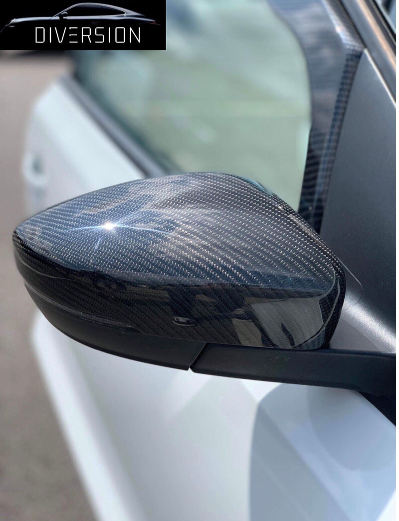 Volkswagen VW Polo Genuine Carbon Fibre Replacement Wing Mirror Covers MK5 6C / 6R (2009-2017 Models) - Diversion Stores Car Parts And Modificaions