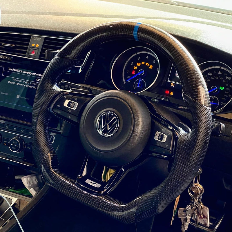 Volkswagen Golf MK7 / MK7.5 GTI / GTD / R-Line / R Carbon Fibre Steering Wheel (CUSTOM / 2013 - 2020 Models)