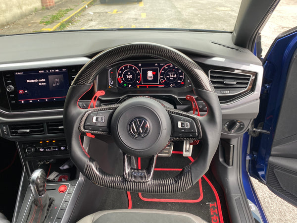 Volkswagen Polo MK6 AW GTI / R-line Carbon Fibre Steering Wheel (CUSTOM / 2018 - 2020)