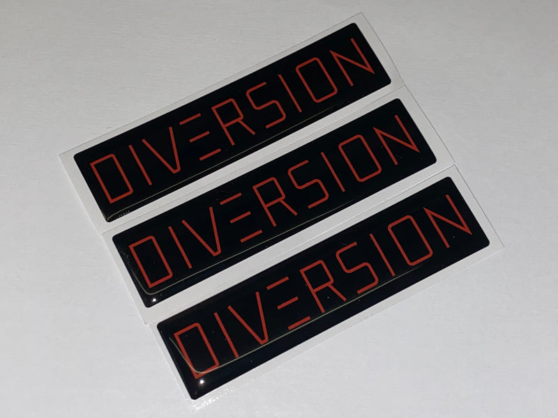 DIVERSION Red Gel Badge / Self Adhesive (8cm x 2cm)