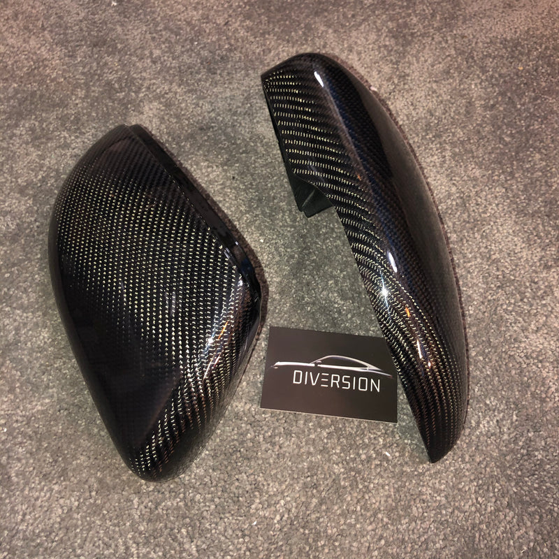 250 - Volkswagen Golf MK6 Carbon Fibre Replacement Mirror Covers (2009-2013) - Diversion Stores Car Parts And Modificaions