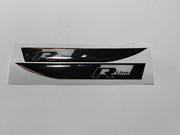 Volkswagen “R Line” Logo Side Repeater Gel Badges (Black / White) - DIVERSION