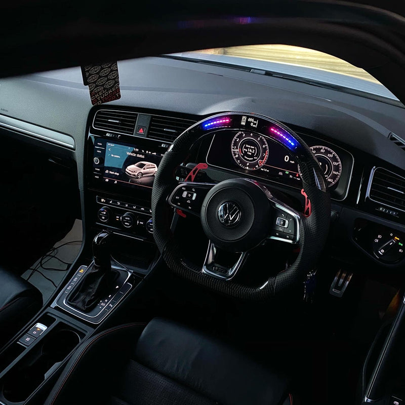 Volkswagen Polo 6C GTI / GT / R Line LED Display Carbon Fibre Steering Wheel (LED CUSTOM / 2014 - 2017 Models)