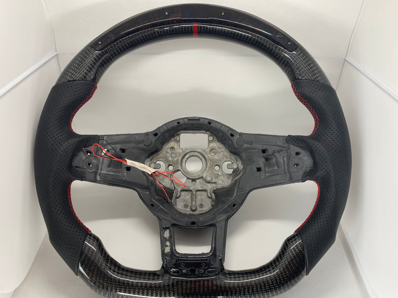 Volkswagen Polo AW MK6 GTI / R Line LED Display Carbon Fibre Steering Wheel (LED CUSTOM / 2018+ Models)