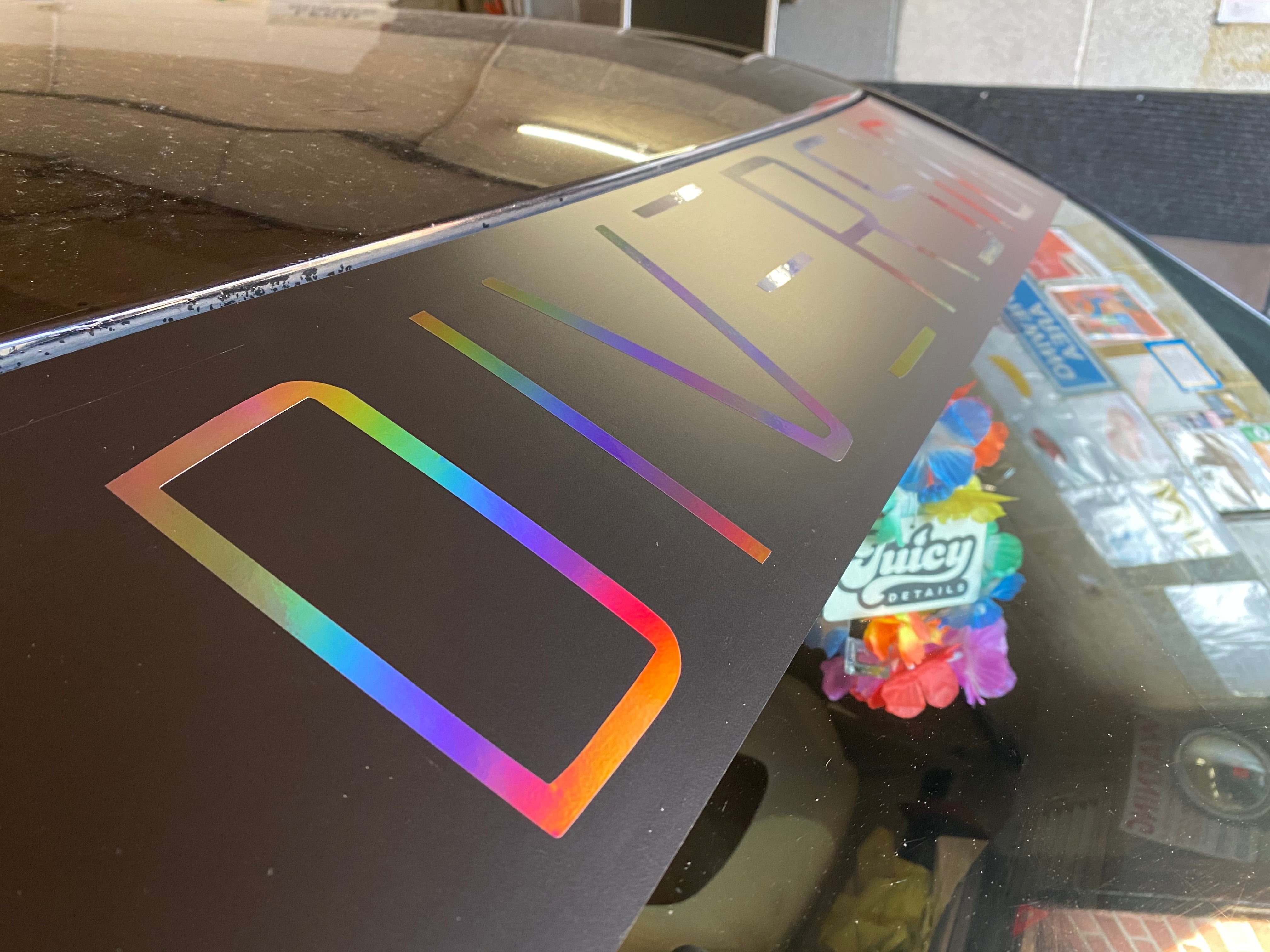 DIVERSION Sun Strip / Window Banner (BLACK OIL SLICK/MULTICOLOURED)