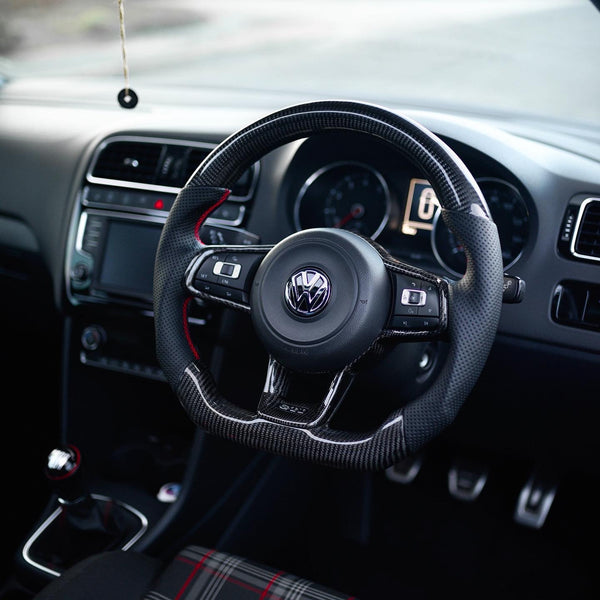 Volkswagen Polo MK5 6C GTI / R-line Carbon Fibre Steering Wheel (CUSTOM / 2014 - 2017 Models)