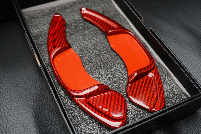 Volkswagen Carbon Fibre Red Paddle Extensions For Golf 7/7.5 / Scirocco / Polo MK6