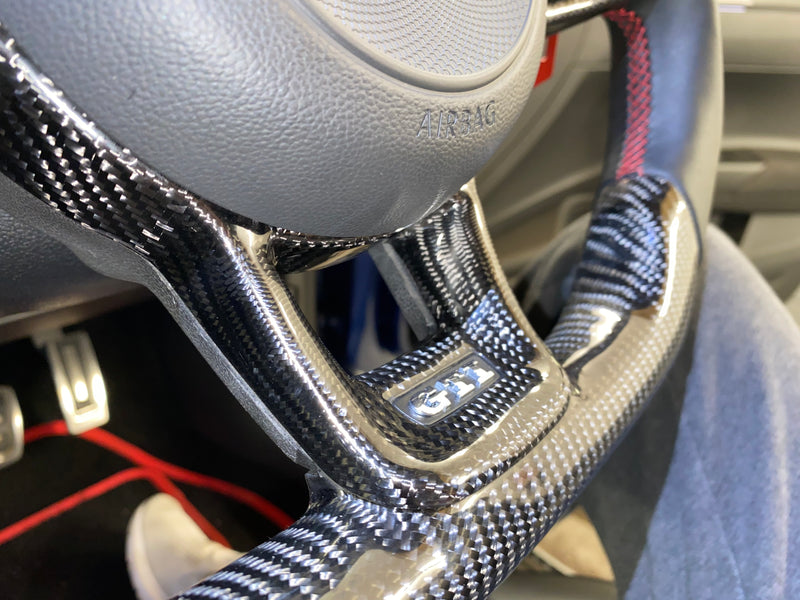 Volkswagen Polo MK6 AW GTI / R-line Carbon Fibre Steering Wheel (CUSTOM / 2018 - Present)