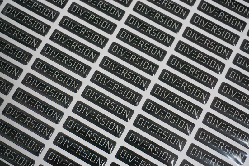 DIVERSION Gel Boot / Trunk Self Adhesive Badge (Black & White)