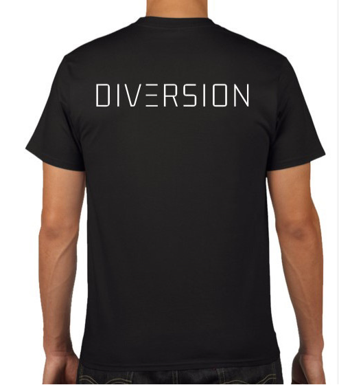 ‘DIVERSION’ Branded T-Shirt Unisex Black / White Lettering