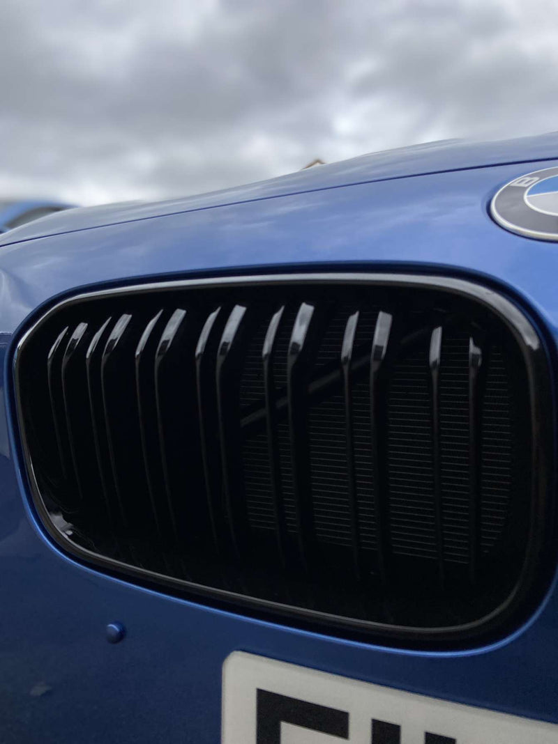BMW 1 Series F21 Double Slat Gloss Black Kidney Grilles Pair (2015 - 2021)
