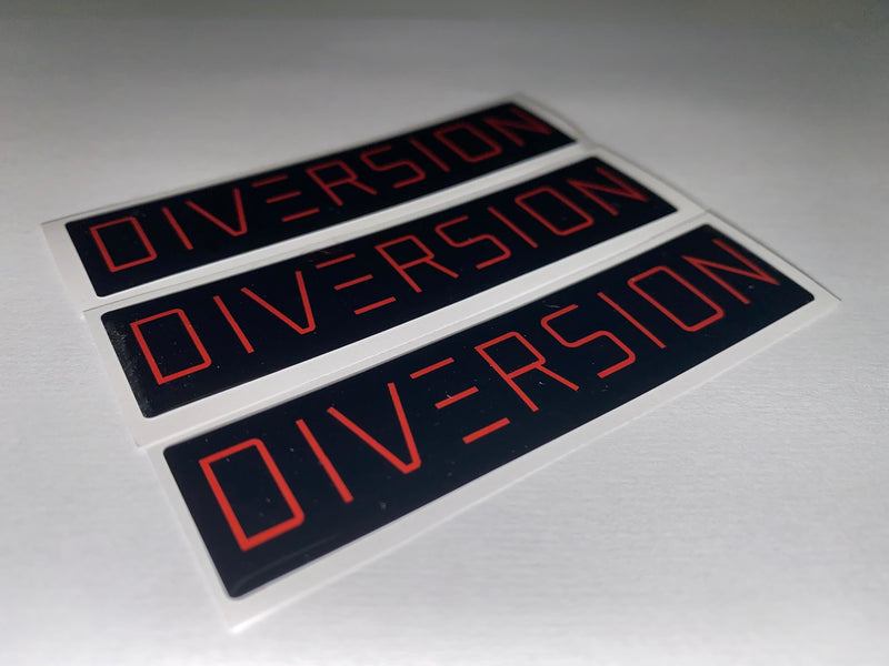 DIVERSION Red Gel Badge / Self Adhesive (8cm x 2cm)