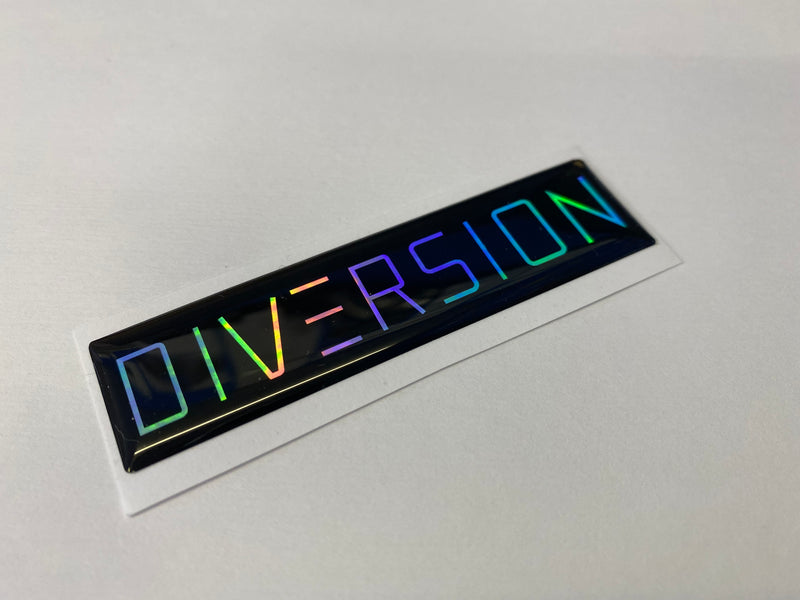DIVERSION Oil Slick Gel Badge / Self Adhesive (8cm x 2cm)
