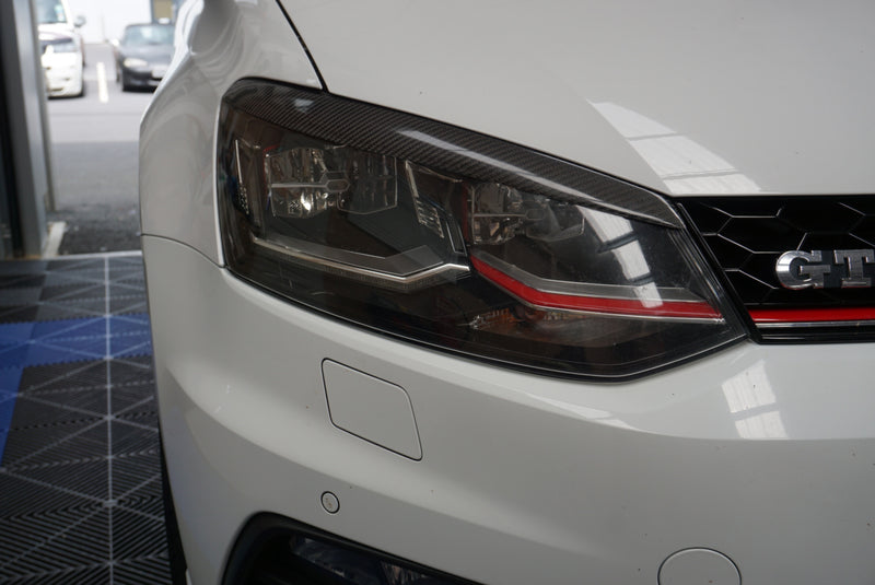 Volkswagen Polo MK5 Headlight Eyebrows Genuine Dry Carbon (2009-2017 Models)