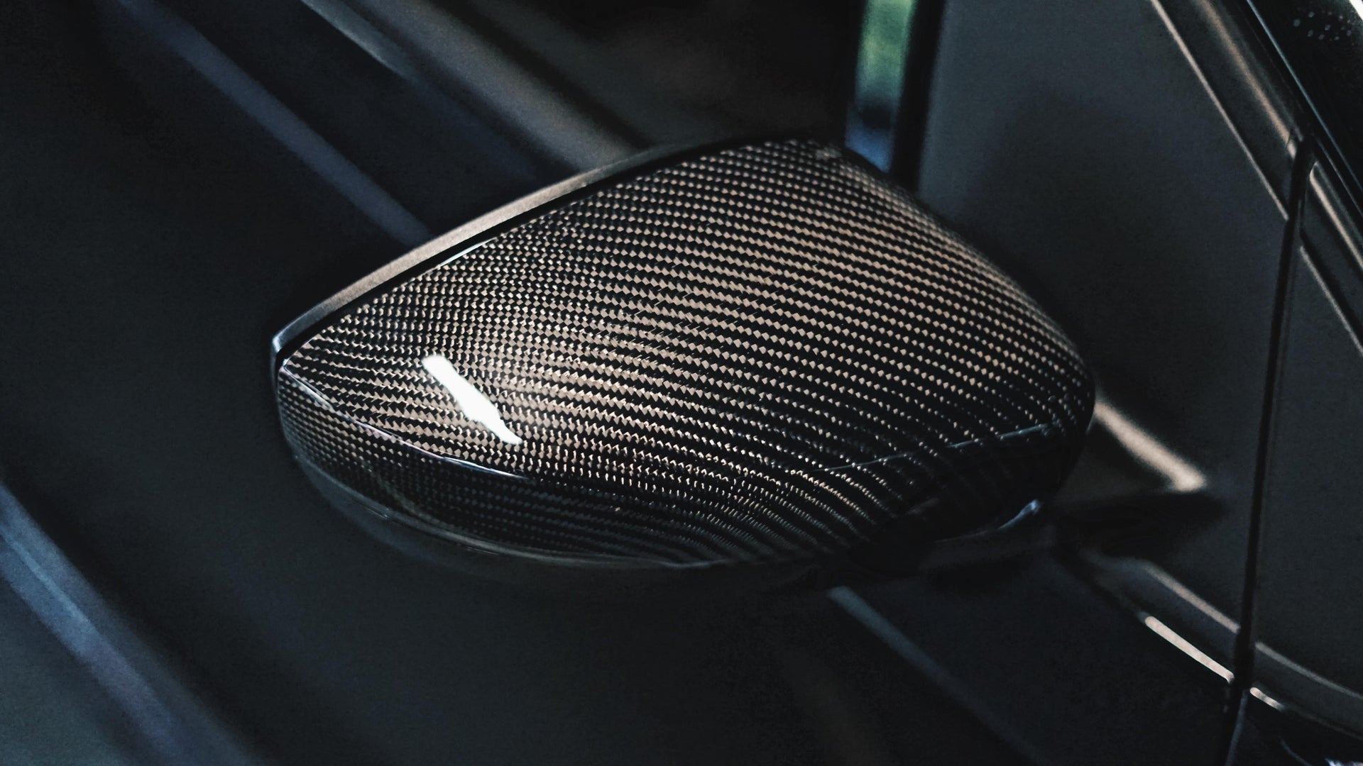 Volkswagen VW Polo Genuine Carbon Fibre Replacement Wing Mirror Covers MK5 6C 6R