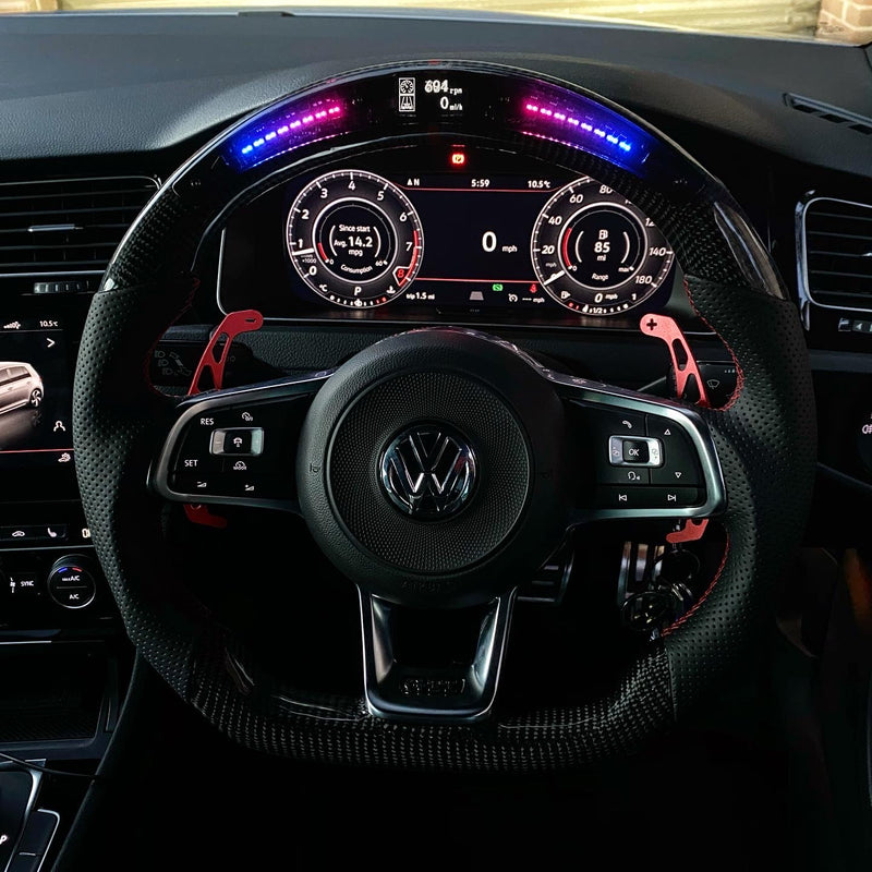 Volkswagen Golf MK7 / MK7.5 GTI / R LED Display Carbon Fibre Steering Wheel (LED CUSTOM / 2013 - 2020 Models)