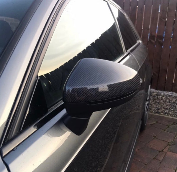 Audi A3 / S3 / RS3 8V Genuine Carbon Fibre Mirror Replacement Covers (2013 - 2020 Models)