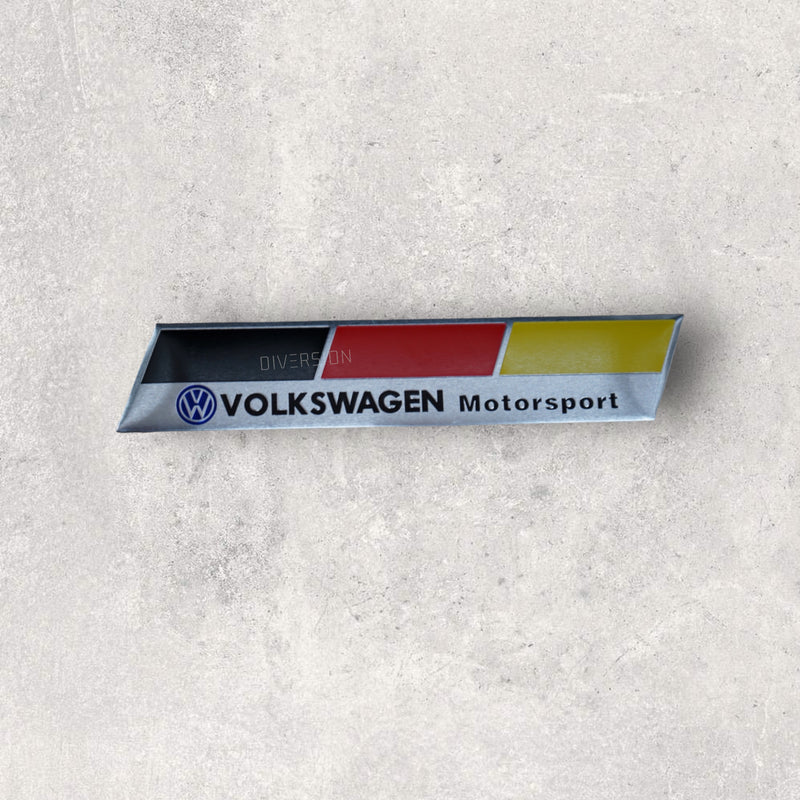 Volkswagen Motorsport German Flag Self Adhesive Metal Badge