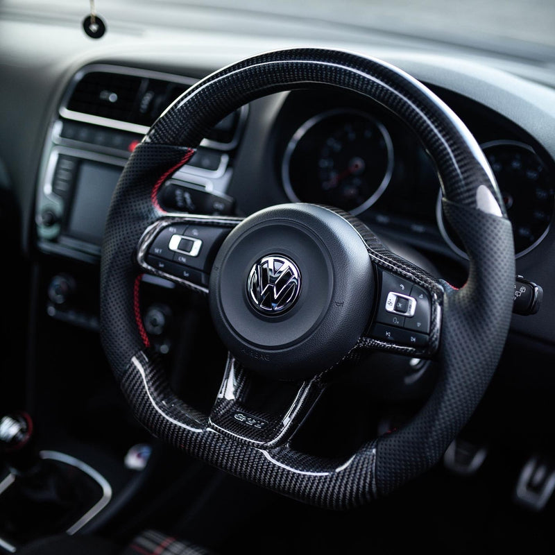 Volkswagen Polo MK5 6C GTI / R-line Carbon Fibre Steering Wheel (CUSTOM / 2014 - 2017 Models)
