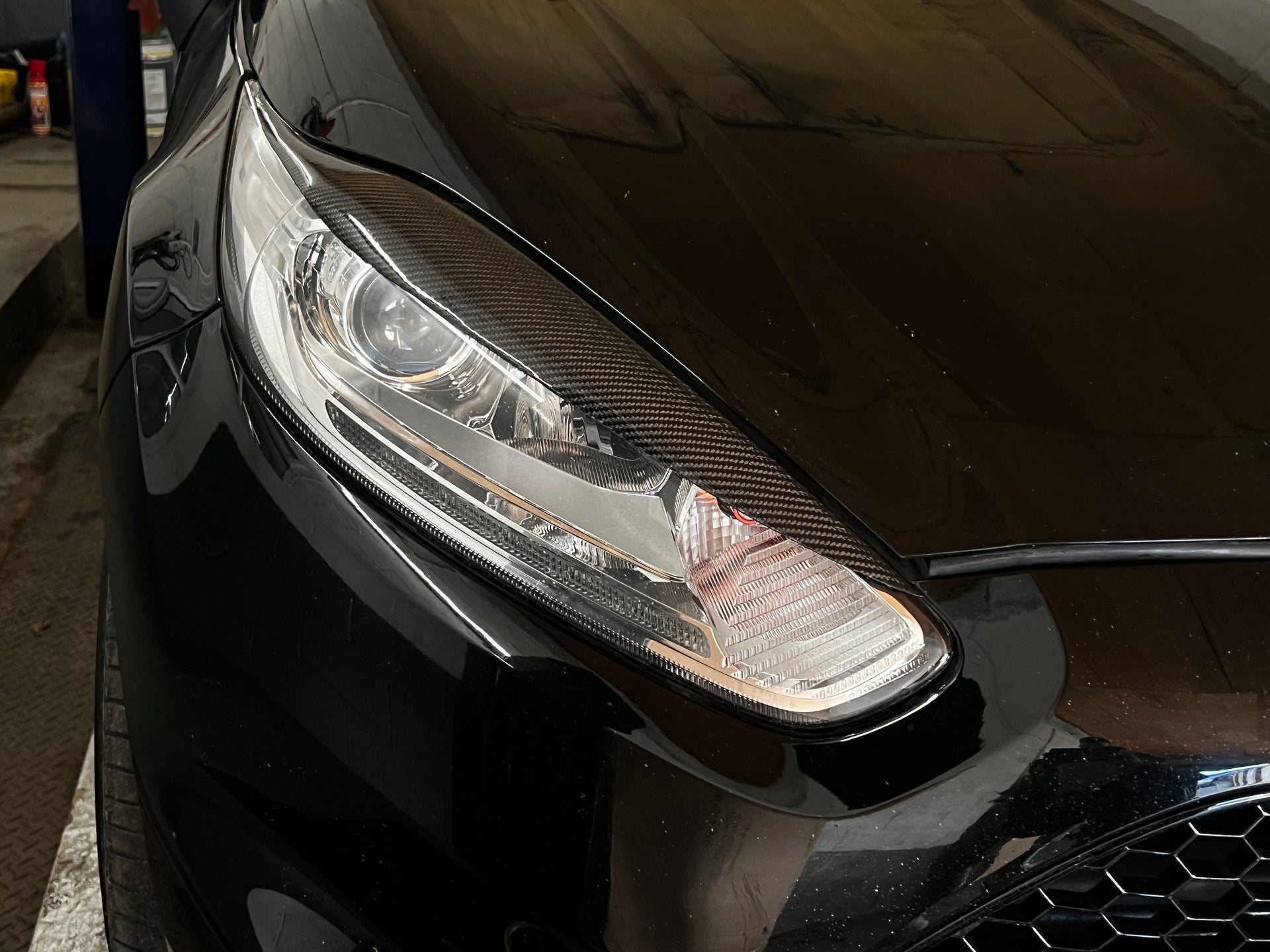 Ford Fiesta Carbon Fibre Headlight Eyebrows MK7 MK7.5