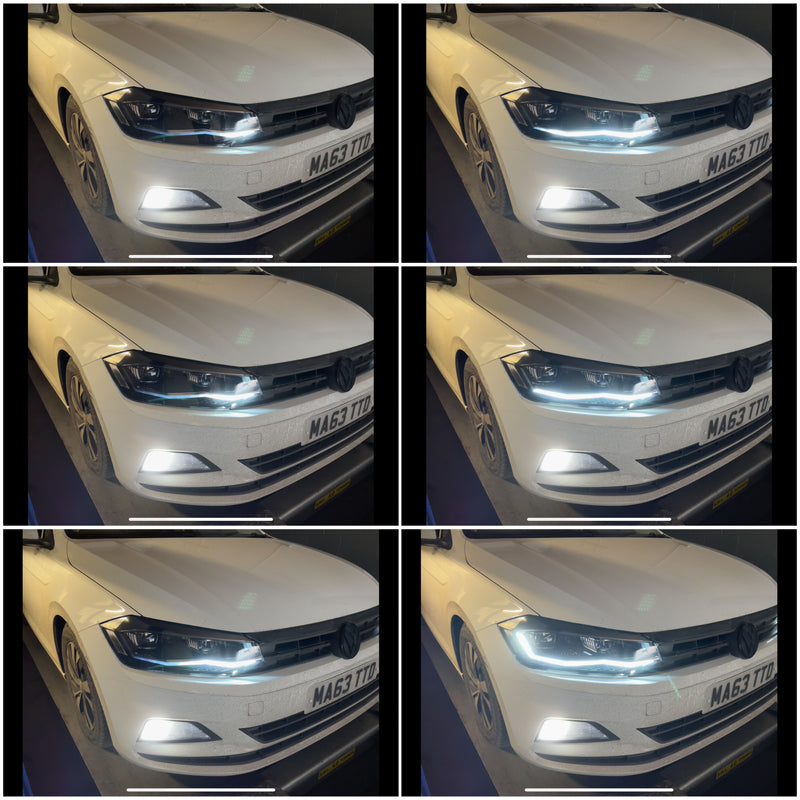 Volkswagen Polo MK6 AW CUSTOM All LED Headlights With Light Show And Dynamic Indicators (2018 - 2022) (All LED Light Show Headlight)