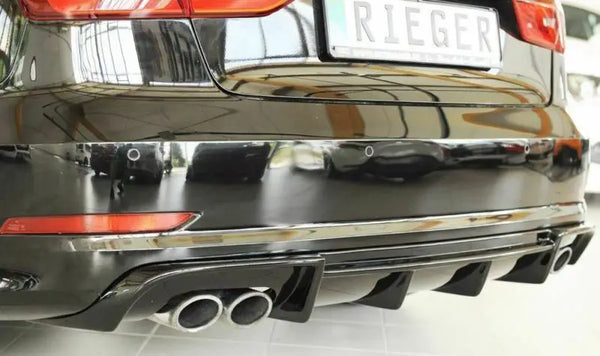 Rieger Audi S3 (8V) Saloon & Cabrio Rear Diffuser – Gloss Black (2012-16)