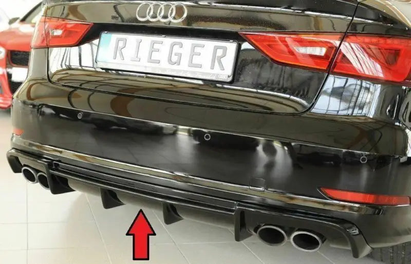 Rieger Audi S3 (8V) Saloon & Cabrio Rear Diffuser – Gloss Black (2012-16)