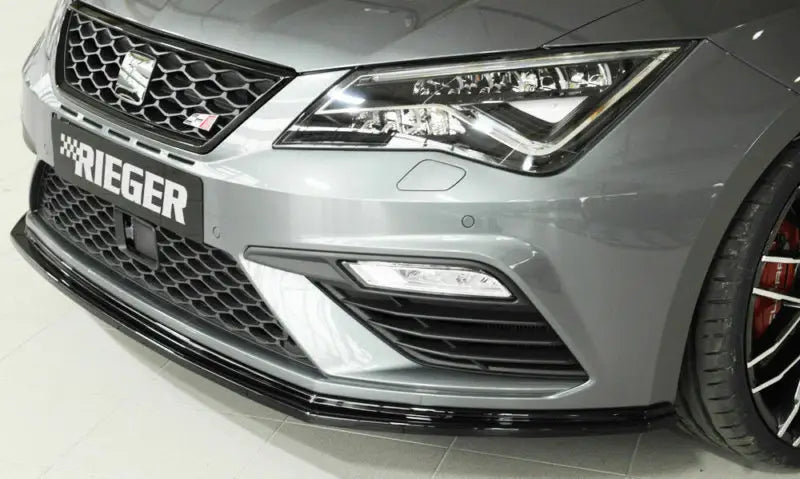 Rieger Seat Leon FR & Cupra Front Splitter – Gloss Black (2017+)