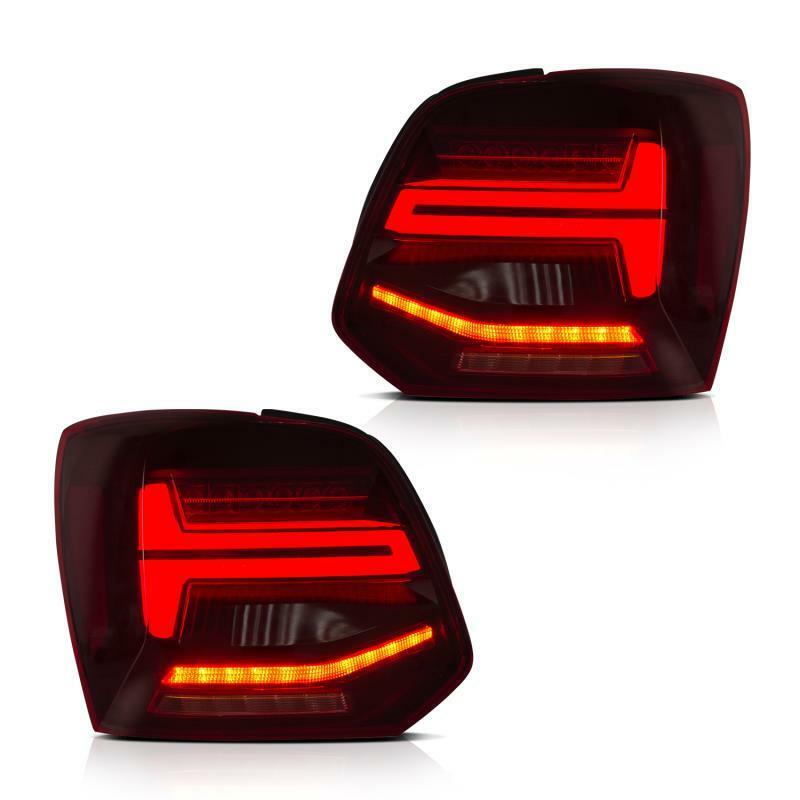VOLKSWAGEN POLO RED CUSTOM TAIL LIGHT PAIR (2009-2017) PLUG AND PLAY UK - Diversion Stores Car Parts And Modificaions