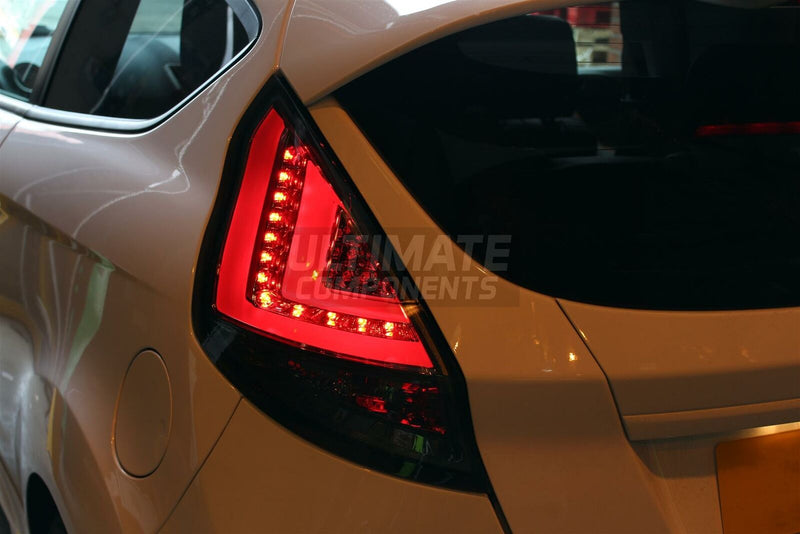 158 - Ford Fiesta MK7.5 LED Custom Tail Lights (2013-2017) SMOKED - Diversion Stores Car Parts And Modificaions